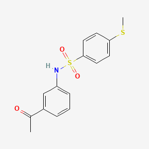 molecular formula C15H15NO3S2 B4189658 N-(3-acetylphenyl)-4-(methylthio)benzenesulfonamide 