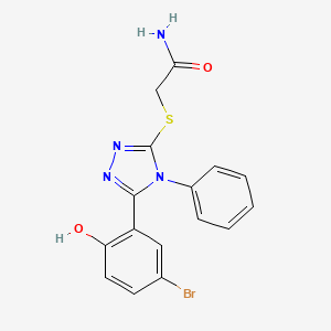molecular formula C16H13BrN4O2S B4189668 2-{[5-(5-bromo-2-hydroxyphenyl)-4-phenyl-4H-1,2,4-triazol-3-yl]thio}acetamide 
