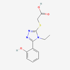 molecular formula C12H13N3O3S B4189675 {[4-ethyl-5-(2-hydroxyphenyl)-4H-1,2,4-triazol-3-yl]thio}acetic acid 
