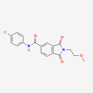 molecular formula C18H15ClN2O4 B4189679 N-(4-chlorophenyl)-2-(2-methoxyethyl)-1,3-dioxo-5-isoindolinecarboxamide 