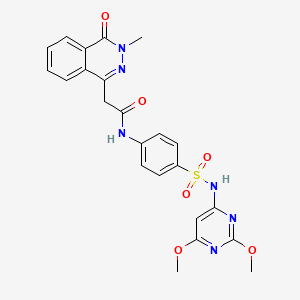 molecular formula C23H22N6O6S B4189681 N-(4-{[(2,6-dimethoxy-4-pyrimidinyl)amino]sulfonyl}phenyl)-2-(3-methyl-4-oxo-3,4-dihydro-1-phthalazinyl)acetamide 
