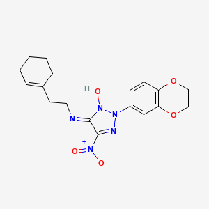 molecular formula C18H21N5O5 B4189701 N-[2-(1-cyclohexen-1-yl)ethyl]-2-(2,3-dihydro-1,4-benzodioxin-6-yl)-5-nitro-2H-1,2,3-triazol-4-amine 3-oxide 
