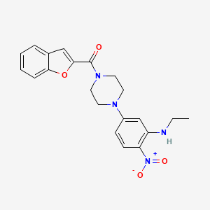 molecular formula C21H22N4O4 B4189704 5-[4-(1-benzofuran-2-ylcarbonyl)-1-piperazinyl]-N-ethyl-2-nitroaniline 