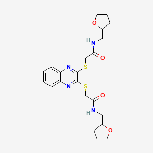 molecular formula C22H28N4O4S2 B4189709 2,2'-[2,3-quinoxalinediylbis(thio)]bis[N-(tetrahydro-2-furanylmethyl)acetamide] 