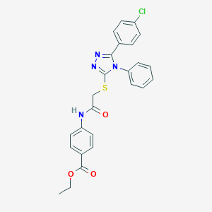 ethyl 4-[({[5-(4-chlorophenyl)-4-phenyl-4H-1,2,4-triazol-3-yl]sulfanyl}acetyl)amino]benzoate