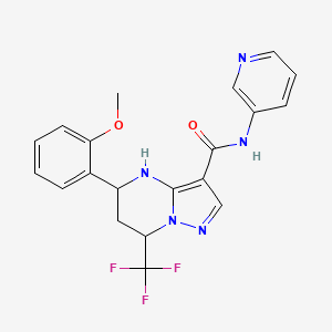 molecular formula C20H18F3N5O2 B4189718 5-(2-methoxyphenyl)-N-3-pyridinyl-7-(trifluoromethyl)-4,5,6,7-tetrahydropyrazolo[1,5-a]pyrimidine-3-carboxamide 