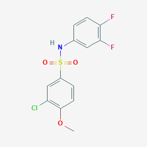 molecular formula C13H10ClF2NO3S B4189726 3-chloro-N-(3,4-difluorophenyl)-4-methoxybenzenesulfonamide 