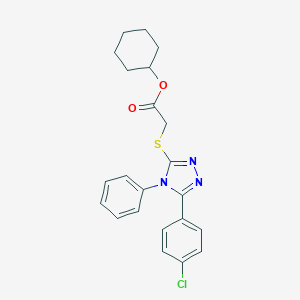 molecular formula C22H22ClN3O2S B418974 cyclohexyl {[5-(4-chlorophenyl)-4-phenyl-4H-1,2,4-triazol-3-yl]sulfanyl}acetate 