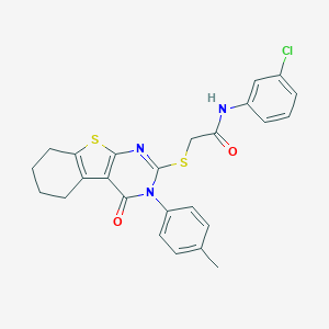 N-(3-chlorophenyl)-2-[[3-(4-methylphenyl)-4-oxo-5,6,7,8-tetrahydro-[1]benzothiolo[2,3-d]pyrimidin-2-yl]sulfanyl]acetamide