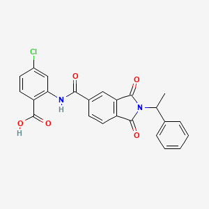 molecular formula C24H17ClN2O5 B4189755 4-chloro-2-({[1,3-dioxo-2-(1-phenylethyl)-2,3-dihydro-1H-isoindol-5-yl]carbonyl}amino)benzoic acid 