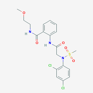 molecular formula C19H21Cl2N3O5S B4189757 2-{[N-(2,4-dichlorophenyl)-N-(methylsulfonyl)glycyl]amino}-N-(2-methoxyethyl)benzamide 