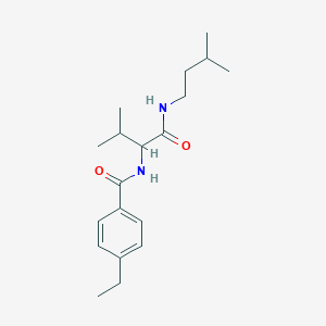 molecular formula C19H30N2O2 B4189766 4-ethyl-N-(2-methyl-1-{[(3-methylbutyl)amino]carbonyl}propyl)benzamide 