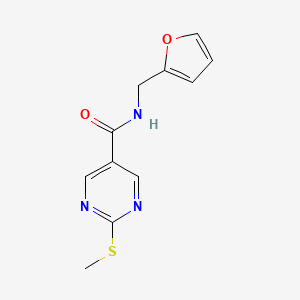 molecular formula C11H11N3O2S B4189772 N-(2-furylmethyl)-2-(methylthio)-5-pyrimidinecarboxamide 