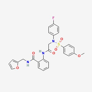 molecular formula C27H24FN3O6S B4189778 2-({N-(4-fluorophenyl)-N-[(4-methoxyphenyl)sulfonyl]glycyl}amino)-N-(2-furylmethyl)benzamide 