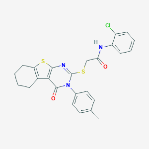 N-(2-chlorophenyl)-2-{[3-(4-methylphenyl)-4-oxo-3,4,5,6,7,8-hexahydro[1]benzothieno[2,3-d]pyrimidin-2-yl]sulfanyl}acetamide