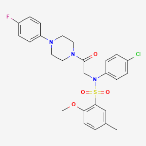 molecular formula C26H27ClFN3O4S B4189829 N-(4-chlorophenyl)-N-{2-[4-(4-fluorophenyl)-1-piperazinyl]-2-oxoethyl}-2-methoxy-5-methylbenzenesulfonamide 