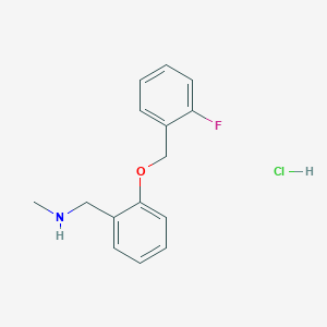 molecular formula C15H17ClFNO B4189837 {2-[(2-fluorobenzyl)oxy]benzyl}methylamine hydrochloride 