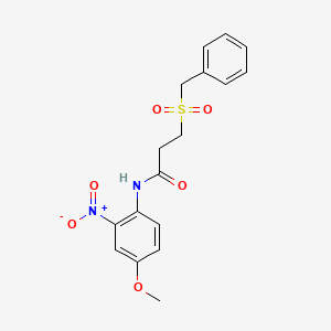 molecular formula C17H18N2O6S B4189838 3-(benzylsulfonyl)-N-(4-methoxy-2-nitrophenyl)propanamide 