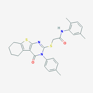 N-(2,5-dimethylphenyl)-2-[[3-(4-methylphenyl)-4-oxo-5,6,7,8-tetrahydro-[1]benzothiolo[2,3-d]pyrimidin-2-yl]sulfanyl]acetamide