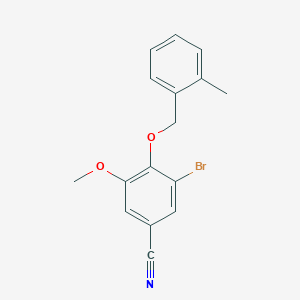 molecular formula C16H14BrNO2 B4189847 3-bromo-5-methoxy-4-[(2-methylbenzyl)oxy]benzonitrile 