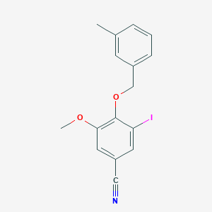 molecular formula C16H14INO2 B4189852 3-iodo-5-methoxy-4-[(3-methylbenzyl)oxy]benzonitrile 