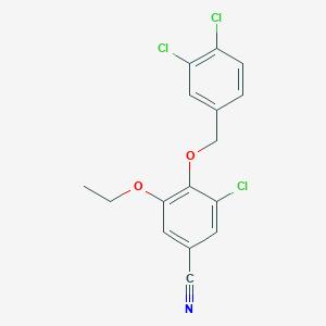 molecular formula C16H12Cl3NO2 B4189858 3-chloro-4-[(3,4-dichlorobenzyl)oxy]-5-ethoxybenzonitrile 