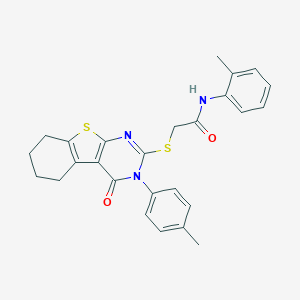 N-(2-methylphenyl)-2-[[3-(4-methylphenyl)-4-oxo-5,6,7,8-tetrahydro-[1]benzothiolo[2,3-d]pyrimidin-2-yl]sulfanyl]acetamide