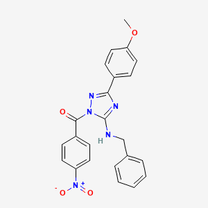 molecular formula C23H19N5O4 B4189864 N-benzyl-3-(4-methoxyphenyl)-1-(4-nitrobenzoyl)-1H-1,2,4-triazol-5-amine 