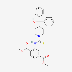 molecular formula C29H30N2O5S B4189871 dimethyl 2-[({4-[hydroxy(diphenyl)methyl]-1-piperidinyl}carbonothioyl)amino]terephthalate 