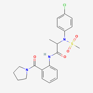 molecular formula C21H24ClN3O4S B4189874 N~2~-(4-chlorophenyl)-N~2~-(methylsulfonyl)-N~1~-[2-(1-pyrrolidinylcarbonyl)phenyl]alaninamide 