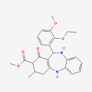 methyl 11-(2-ethoxy-3-methoxyphenyl)-3-methyl-1-oxo-2,3,4,5,10,11-hexahydro-1H-dibenzo[b,e][1,4]diazepine-2-carboxylate