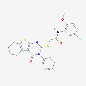 N-(5-chloro-2-methoxyphenyl)-2-{[3-(4-methylphenyl)-4-oxo-3,4,5,6,7,8-hexahydro[1]benzothieno[2,3-d]pyrimidin-2-yl]sulfanyl}acetamide