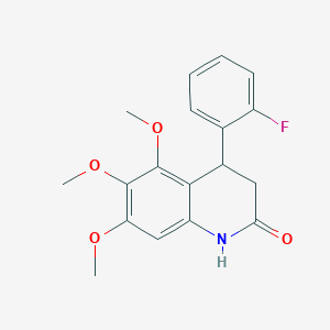 molecular formula C18H18FNO4 B4189931 4-(2-fluorophenyl)-5,6,7-trimethoxy-3,4-dihydro-2(1H)-quinolinone 