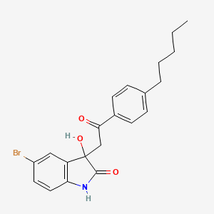 molecular formula C21H22BrNO3 B4189936 5-bromo-3-hydroxy-3-[2-oxo-2-(4-pentylphenyl)ethyl]-1,3-dihydro-2H-indol-2-one 