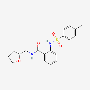 molecular formula C19H22N2O4S B4189971 2-{[(4-methylphenyl)sulfonyl]amino}-N-(tetrahydro-2-furanylmethyl)benzamide 