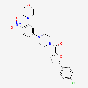 molecular formula C25H25ClN4O5 B4189979 4-(5-{4-[5-(4-chlorophenyl)-2-furoyl]-1-piperazinyl}-2-nitrophenyl)morpholine 