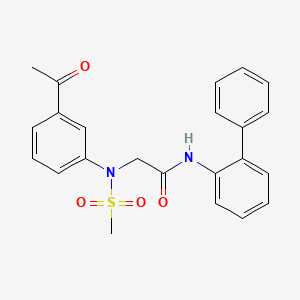 molecular formula C23H22N2O4S B4189989 N~2~-(3-acetylphenyl)-N~1~-2-biphenylyl-N~2~-(methylsulfonyl)glycinamide 