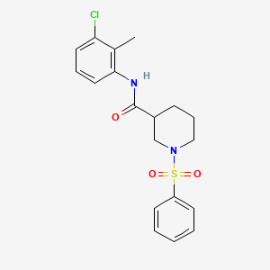 molecular formula C19H21ClN2O3S B4189995 N-(3-chloro-2-methylphenyl)-1-(phenylsulfonyl)-3-piperidinecarboxamide 