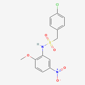 molecular formula C14H13ClN2O5S B4189996 1-(4-chlorophenyl)-N-(2-methoxy-5-nitrophenyl)methanesulfonamide 