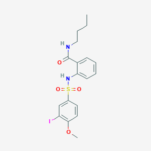 molecular formula C18H21IN2O4S B4189999 N-butyl-2-{[(3-iodo-4-methoxyphenyl)sulfonyl]amino}benzamide 