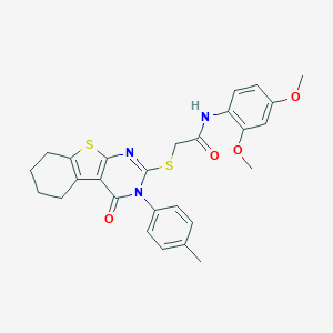 N-(2,4-dimethoxyphenyl)-2-[[3-(4-methylphenyl)-4-oxo-5,6,7,8-tetrahydro-[1]benzothiolo[2,3-d]pyrimidin-2-yl]sulfanyl]acetamide