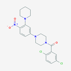 molecular formula C22H24Cl2N4O3 B4190026 1-(2,5-dichlorobenzoyl)-4-[4-nitro-3-(1-piperidinyl)phenyl]piperazine 