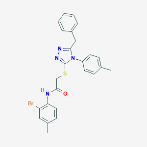 molecular formula C25H23BrN4OS B419003 2-{[5-benzyl-4-(4-methylphenyl)-4H-1,2,4-triazol-3-yl]sulfanyl}-N-(2-bromo-4-methylphenyl)acetamide 