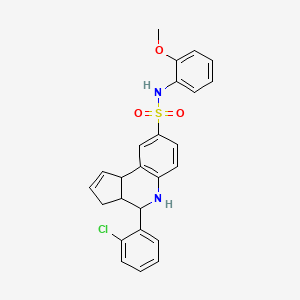 4-(2-chlorophenyl)-N-(2-methoxyphenyl)-3a,4,5,9b-tetrahydro-3H-cyclopenta[c]quinoline-8-sulfonamide
