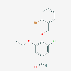 molecular formula C16H14BrClO3 B4190033 4-[(2-bromobenzyl)oxy]-3-chloro-5-ethoxybenzaldehyde 