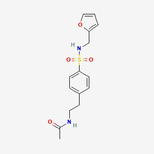 molecular formula C15H18N2O4S B4190036 N-[2-(4-{[(2-furylmethyl)amino]sulfonyl}phenyl)ethyl]acetamide 