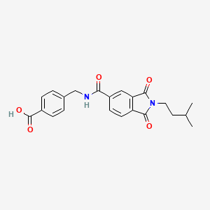 molecular formula C22H22N2O5 B4190046 4-[({[2-(3-methylbutyl)-1,3-dioxo-2,3-dihydro-1H-isoindol-5-yl]carbonyl}amino)methyl]benzoic acid 