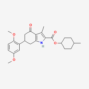 molecular formula C25H31NO5 B4190049 4-methylcyclohexyl 6-(2,5-dimethoxyphenyl)-3-methyl-4-oxo-4,5,6,7-tetrahydro-1H-indole-2-carboxylate 