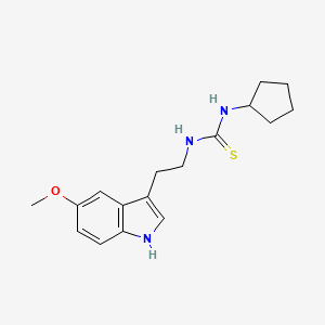 molecular formula C17H23N3OS B4190060 N-cyclopentyl-N'-[2-(5-methoxy-1H-indol-3-yl)ethyl]thiourea 