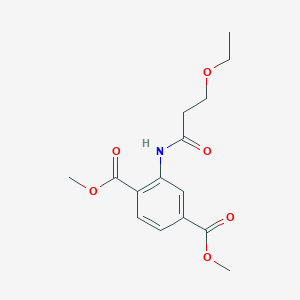 molecular formula C15H19NO6 B4190079 dimethyl 2-[(3-ethoxypropanoyl)amino]terephthalate 